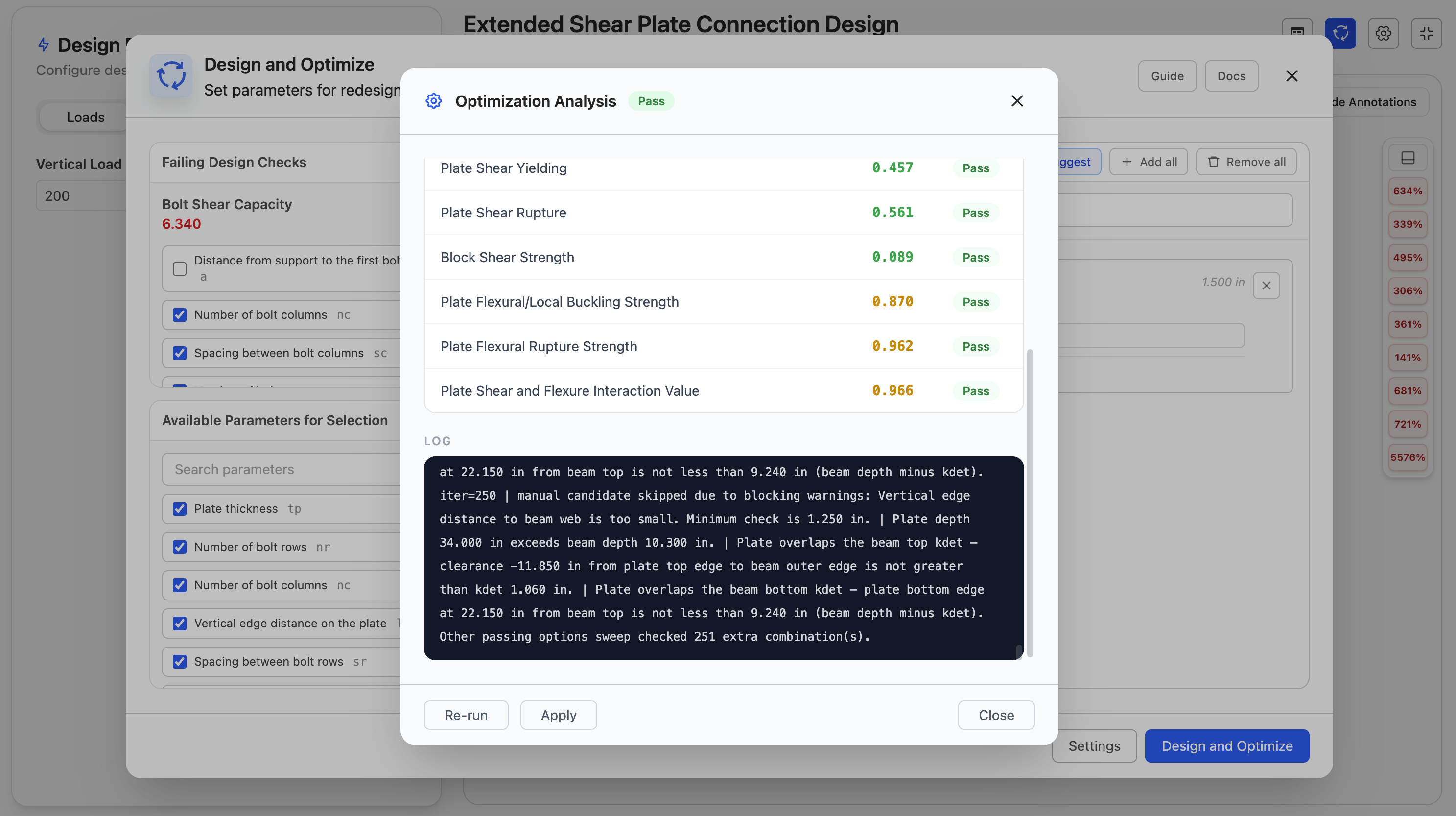 Design and Optimize analysis run